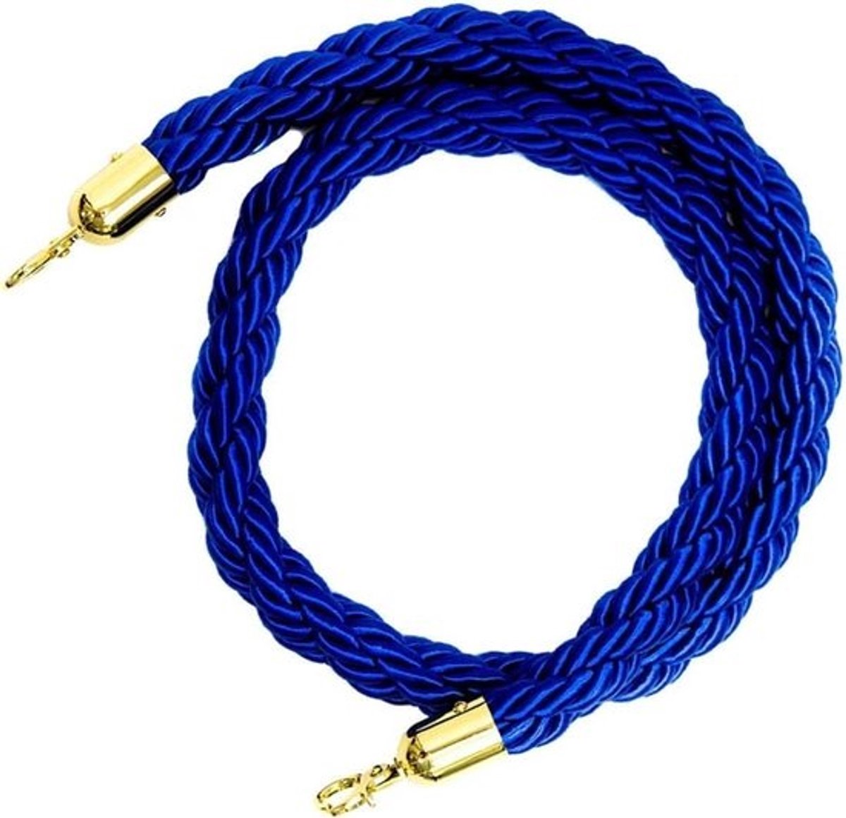 Barrier Touw - Wachtrij Touw - Ruimte Afbakenen - Verchroomde Haak - 2 meter - Blauw