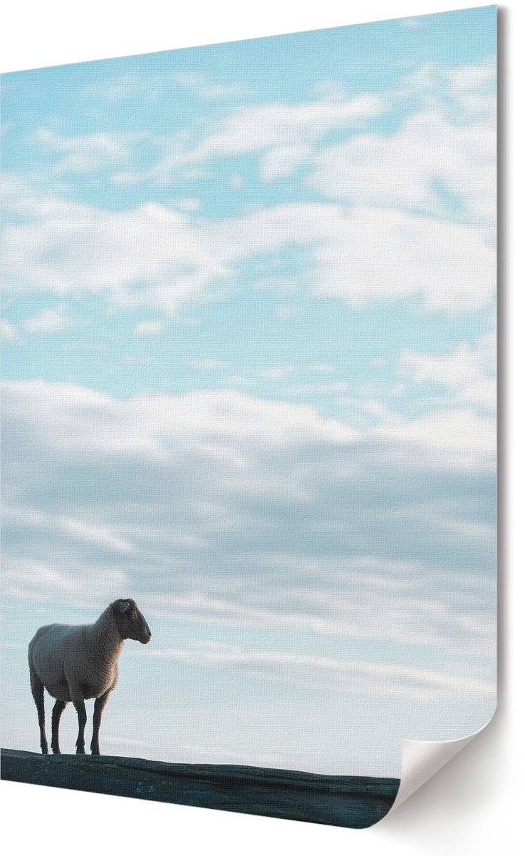 Coloray Polycanvas Wandposter - Een Idyllisch Uitzicht, Fotografie - 594 x 840 - Blauw Kunst - Rechthoek - Wandkunstwerk - Slaapkamer - Rustiek