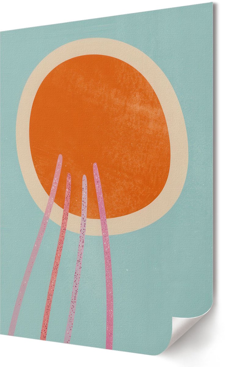 Coloray Polycanvas Poster - Kattenmagie, Illustratie - A2 - Oranje Kunst - Rechthoek - Muurdecoratie - Woonkamer, Slaapkamer, Kantoor - Artistiek