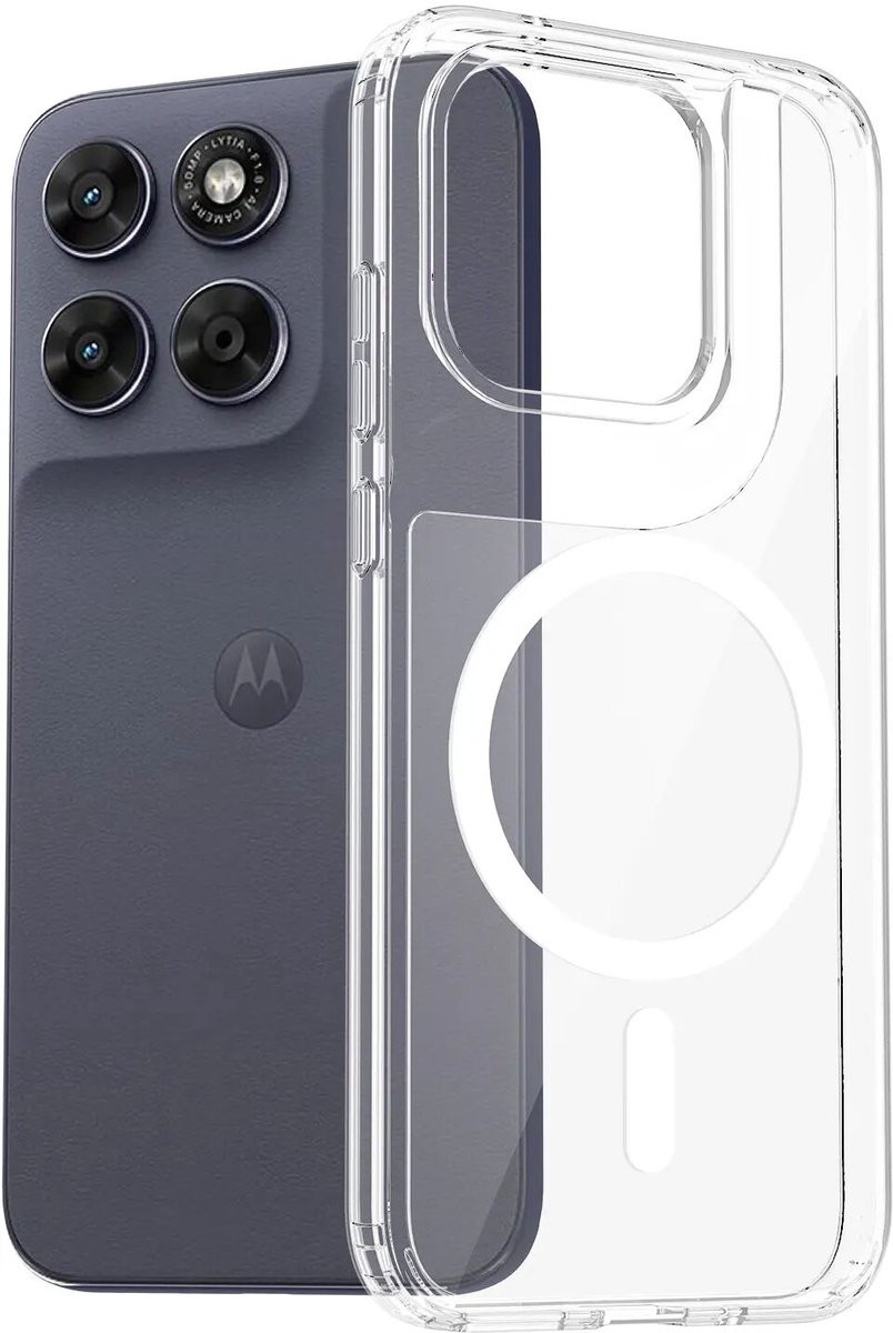 Hoesje Geschikt voor Motorola Moto G77 - Compatibel met MagSafe / Qi2 - Hard Back Cover met Magneet - Transparant