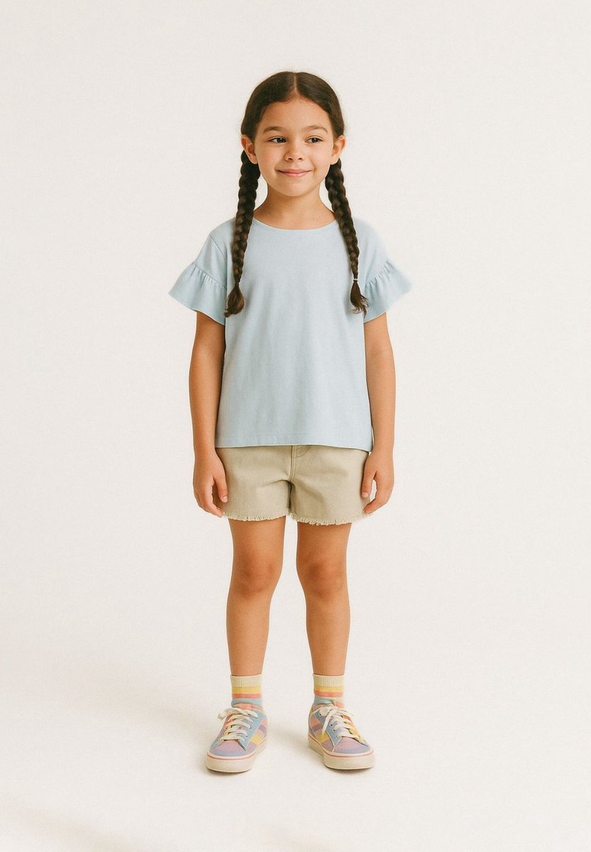 Minoti meisjes korte broek - grijs 100% katoen