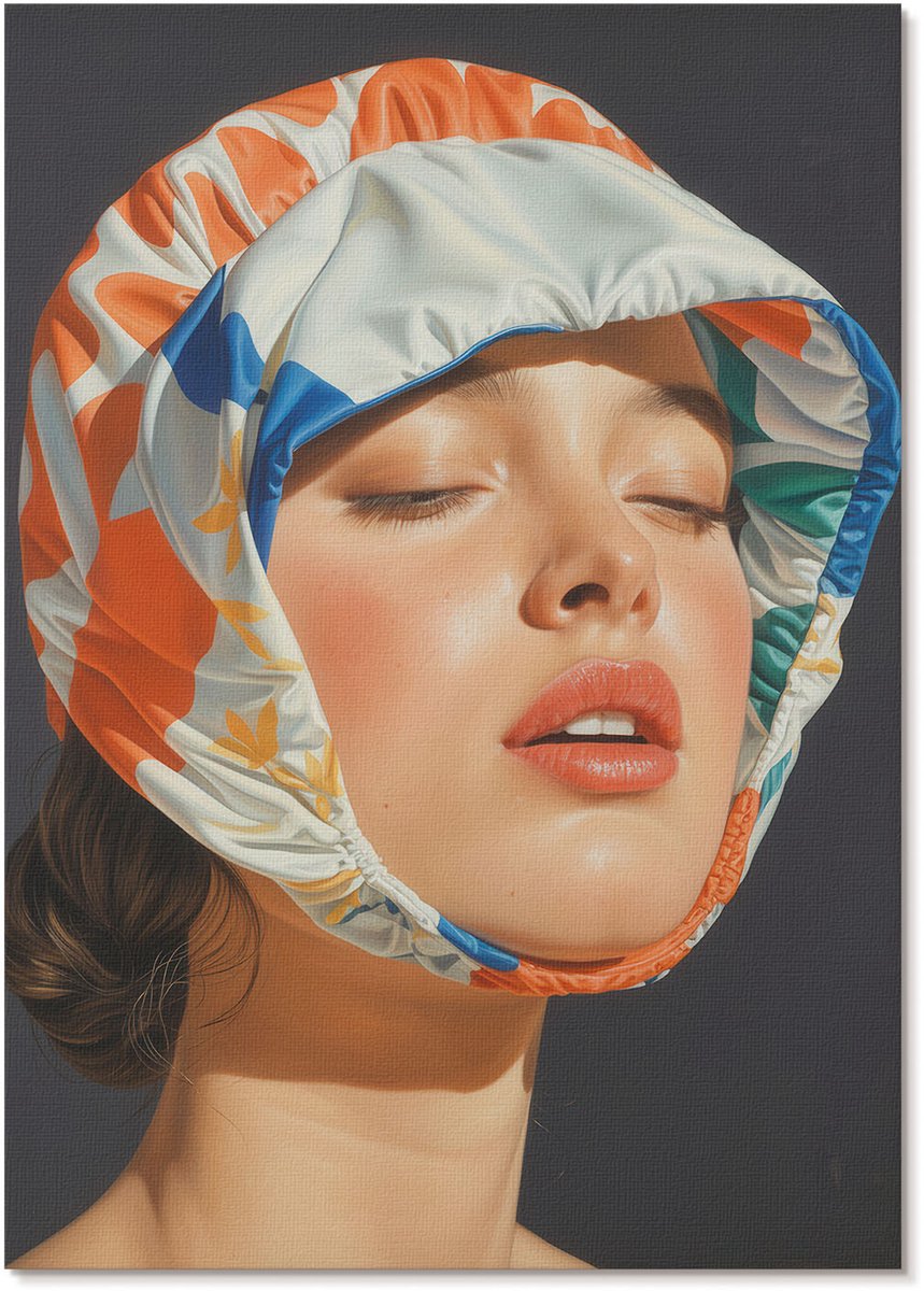 Tulup Polycanvas Poster - Kleurrijk Portret, Illustratie - A4 - Oranje Wanddecoratie - Rechthoek - Kunstposter - Woonkamer, Slaapkamer, Kantoor - Glamour