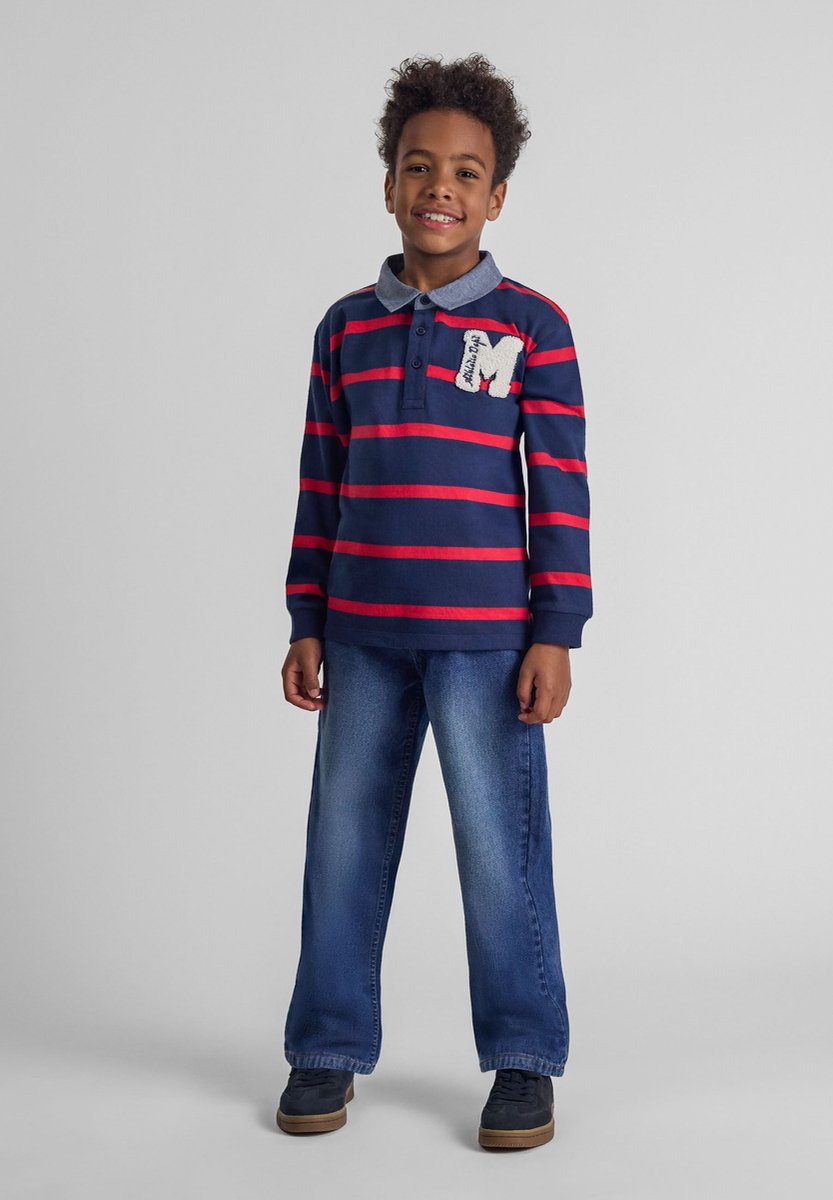 Minoti spijkerbroek jongens baggy fit 100% katoen - blauw