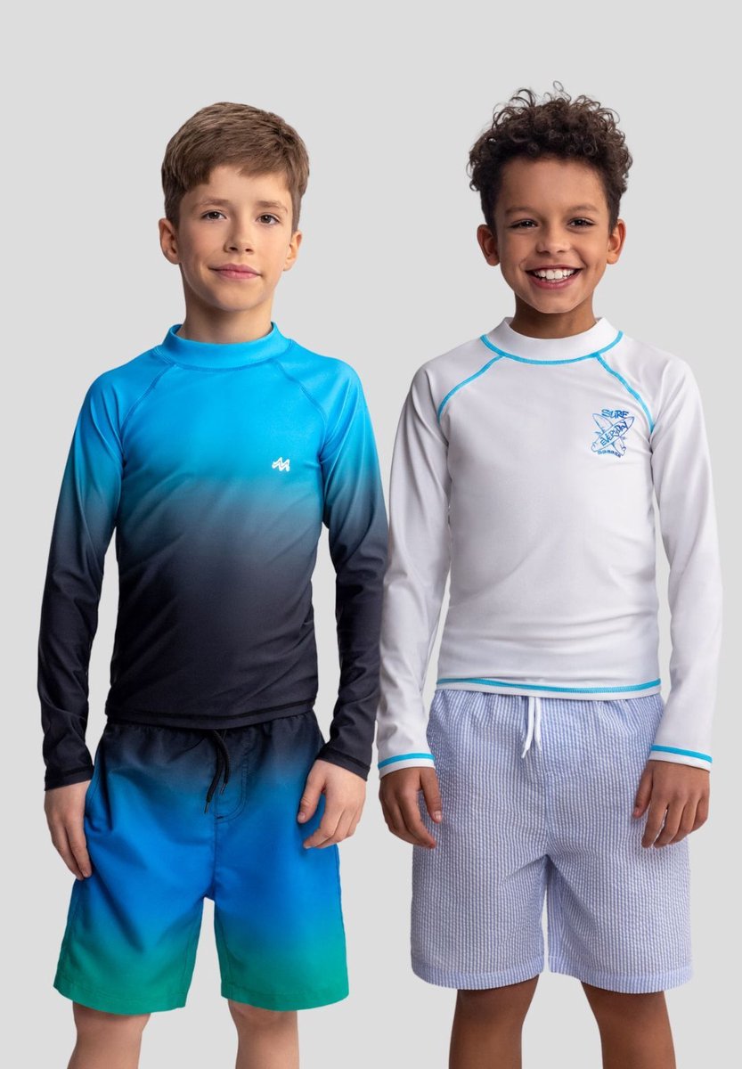 Minoti UV shirt jongens 2-pack lange mouw - zwemshirt kind