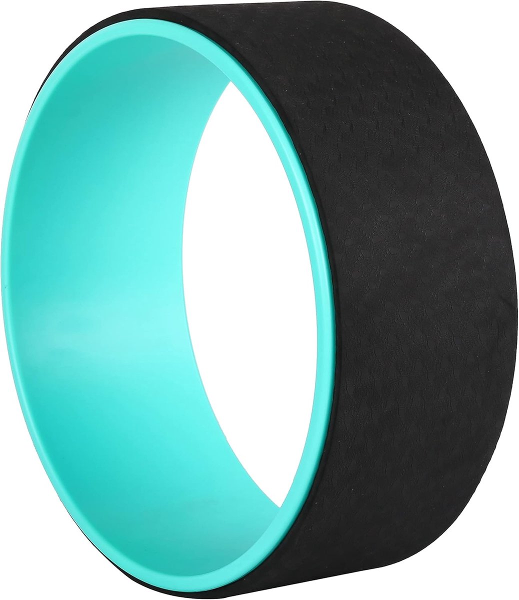 Exerz Yoga Wiel & Pilates Roller – Verlicht Spanning & Verhoogt Flexibiliteit – Ø 33 cm x 13 cm – Zwart