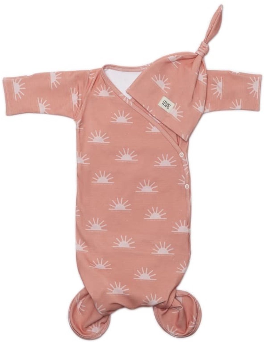 Baby Slaapzakje Newborn 0.5 TOG Biologisch Katoen met Mutsje