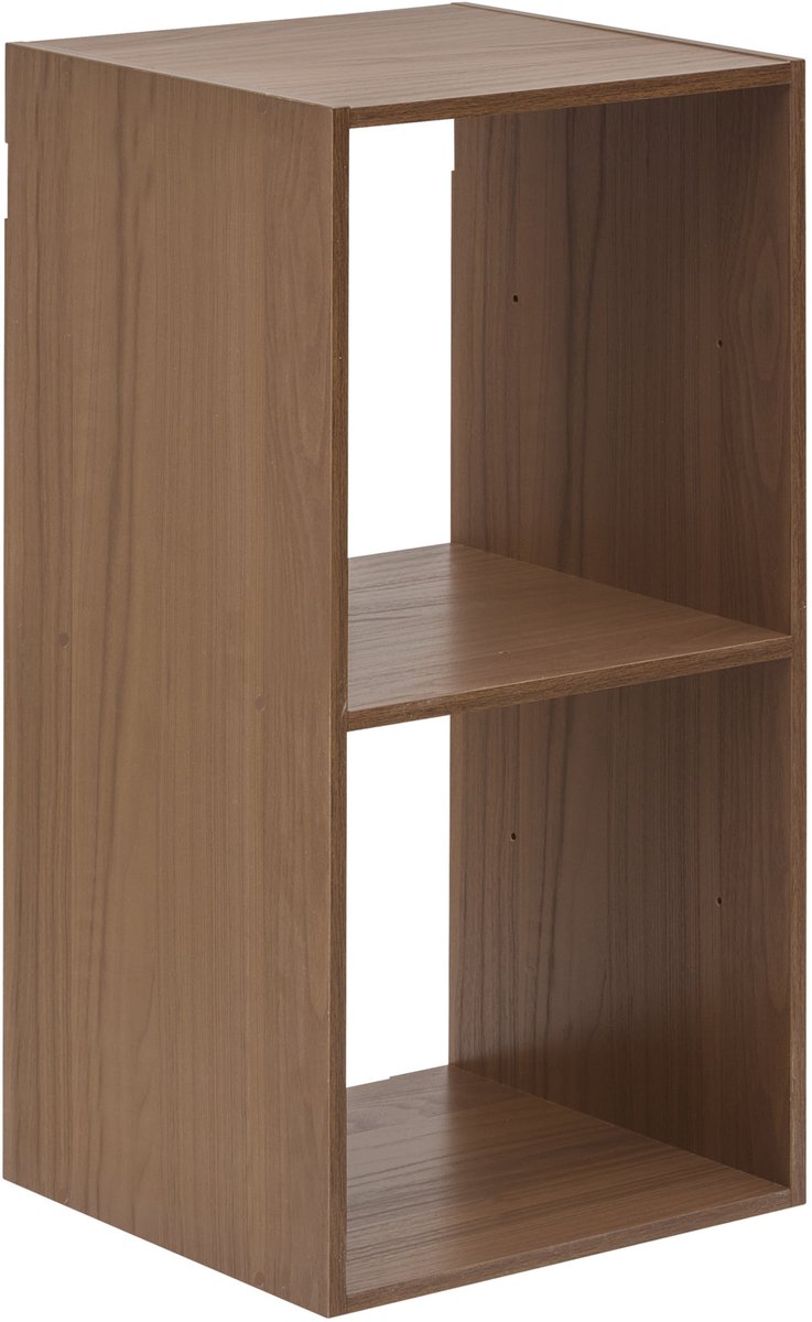 Plank met 2 vakken van spaanplaat met houtlook