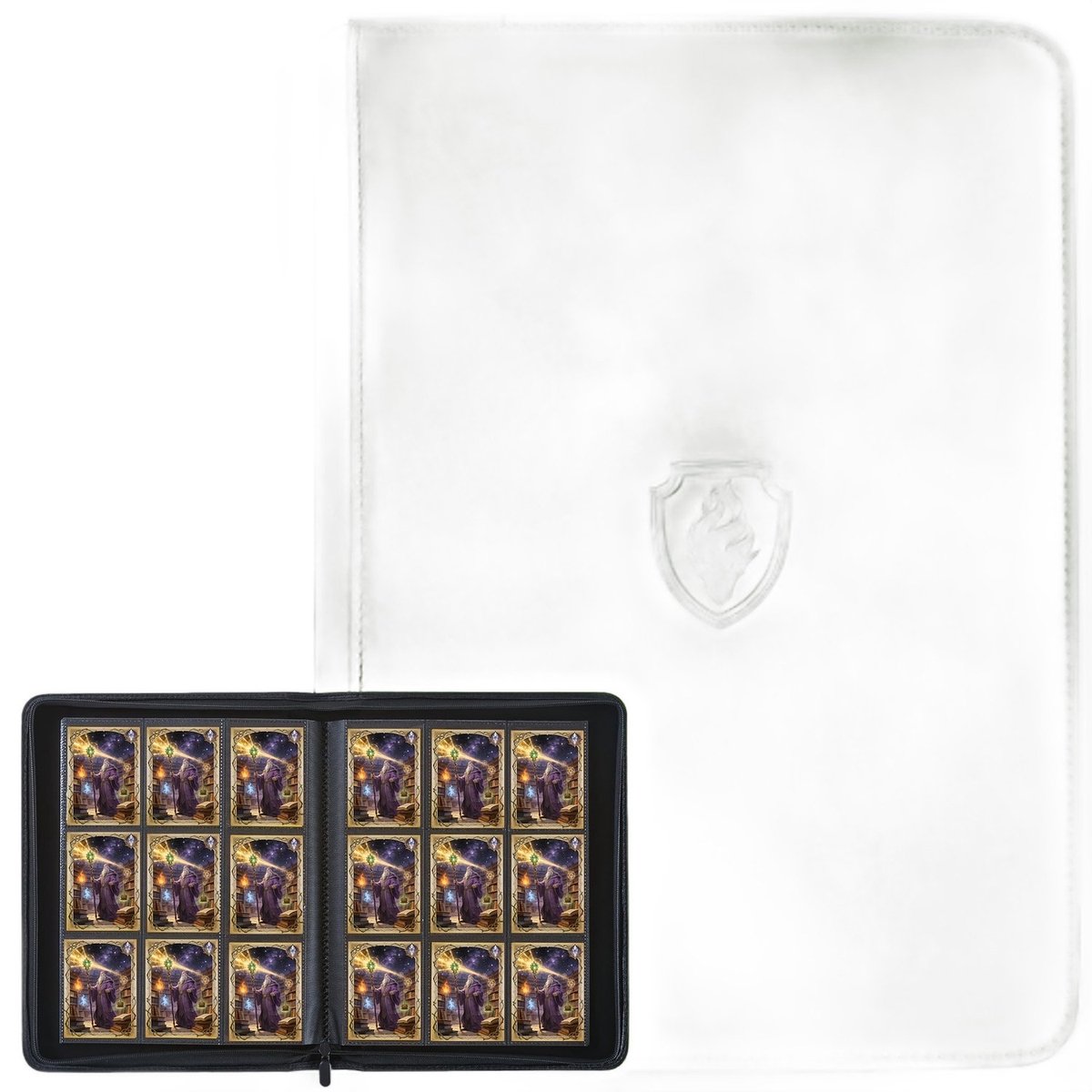Currero Toploader Binder - Verzamelmap Kaarten - Geschikt voor Pokemon - 4 Pocket - 9 Pocket - 12 Pocket - Trading Card Map - Toploadermap - Bonen Groen - 360 Kaarten