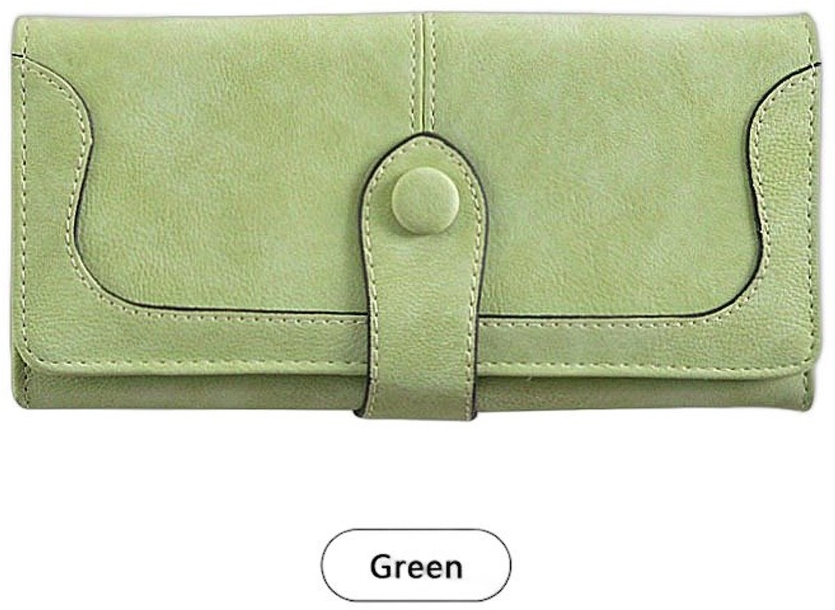 Currero Portomonee - Portemonnee Dames & Heren - RFID Anti Skim - Pasjeshouder - Klein Model - Met Rits - Kunstleer - Groen