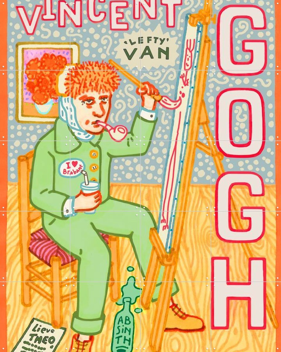 IXXI Portret nr. 40, Studio Boot & Van Gogh 21st Century - 80 x 100 cm - Gratis ophangtool - Grote wanddecoratie en posters - Illustraties, Speels
