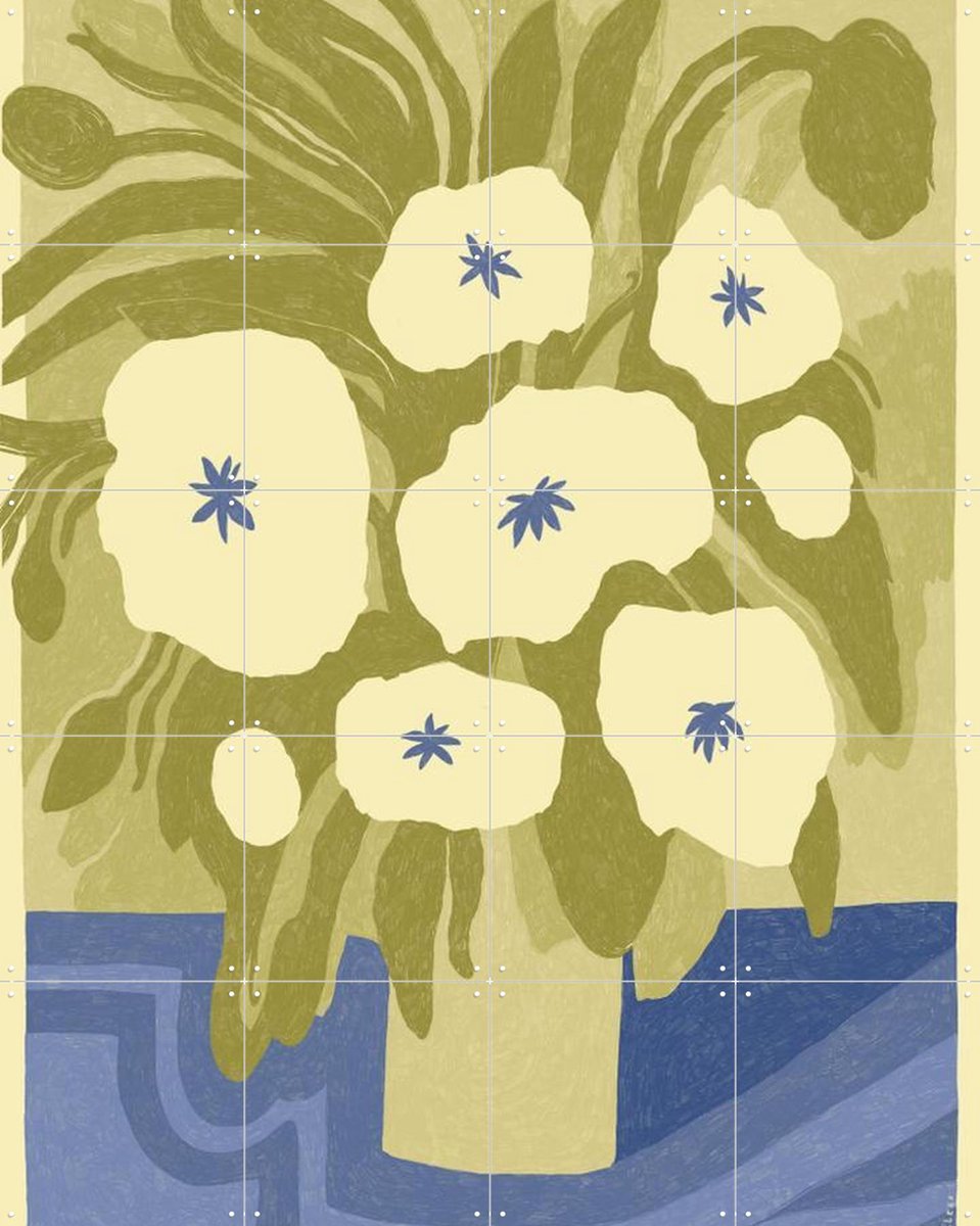 IXXI Bouquet, Anouk van Cleef - 80 x 100 cm - Gratis ophangtool - Grote wanddecoratie en posters - Illustraties, Kleurrijk, Woonkamer, Eetkamer