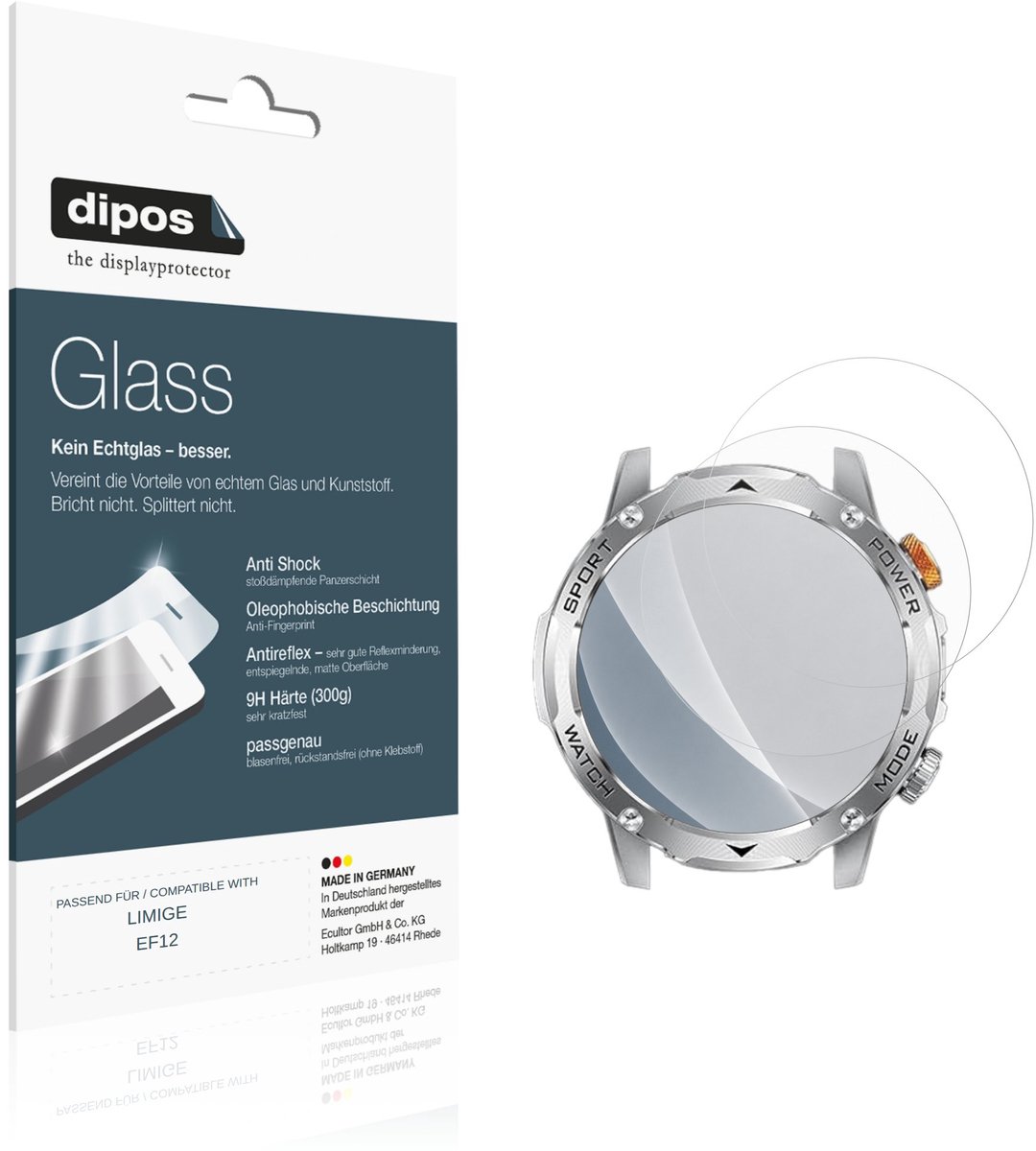 dipos – 2x Matte Pantserfolie geschikt voor LIMIGE EF12 | 9H Screenprotector