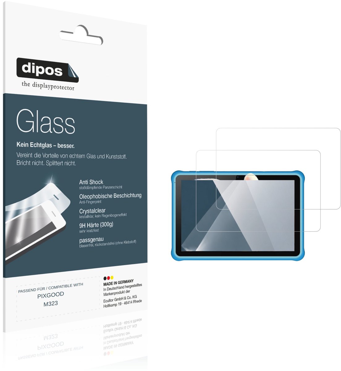 dipos – 2x Pantserfolie geschikt voor PIXGOOD M323 | 9H Screenprotector