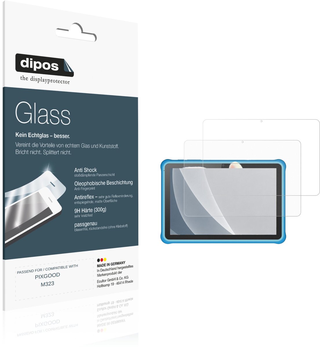 dipos – 2x Matte Pantserfolie geschikt voor PIXGOOD M323 | 9H Screenprotector