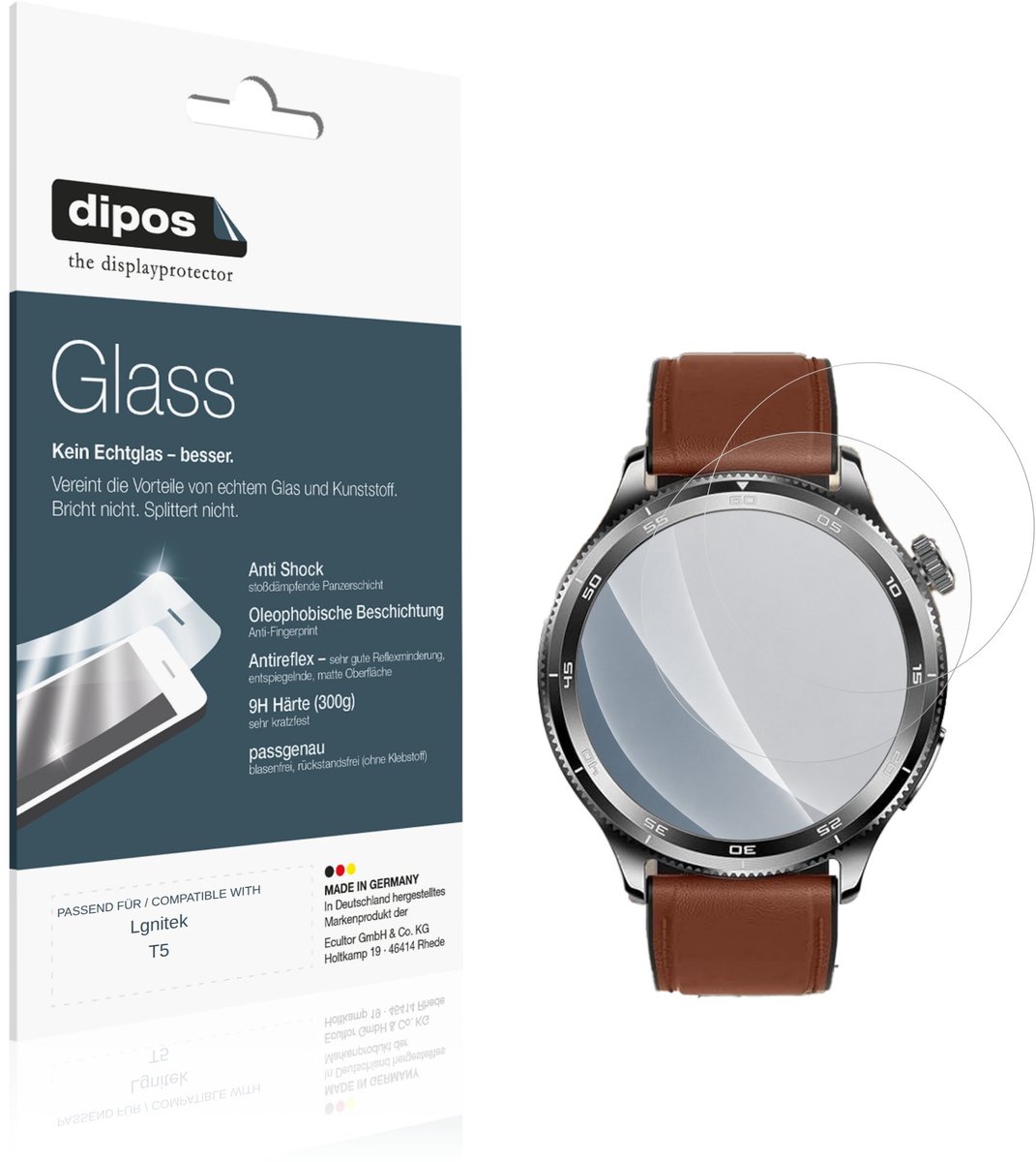 dipos – 2x Matte Pantserfolie geschikt voor Lgnitek T5 | 9H Screenprotector