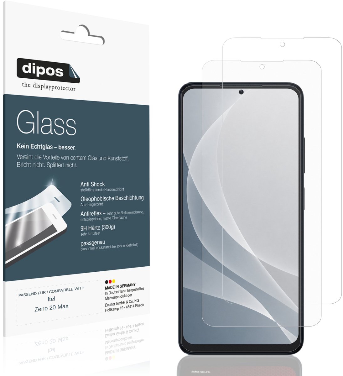 dipos – 2x Matte Pantserfolie geschikt voor Itel Zeno 20 Max | 9H Screenprotector