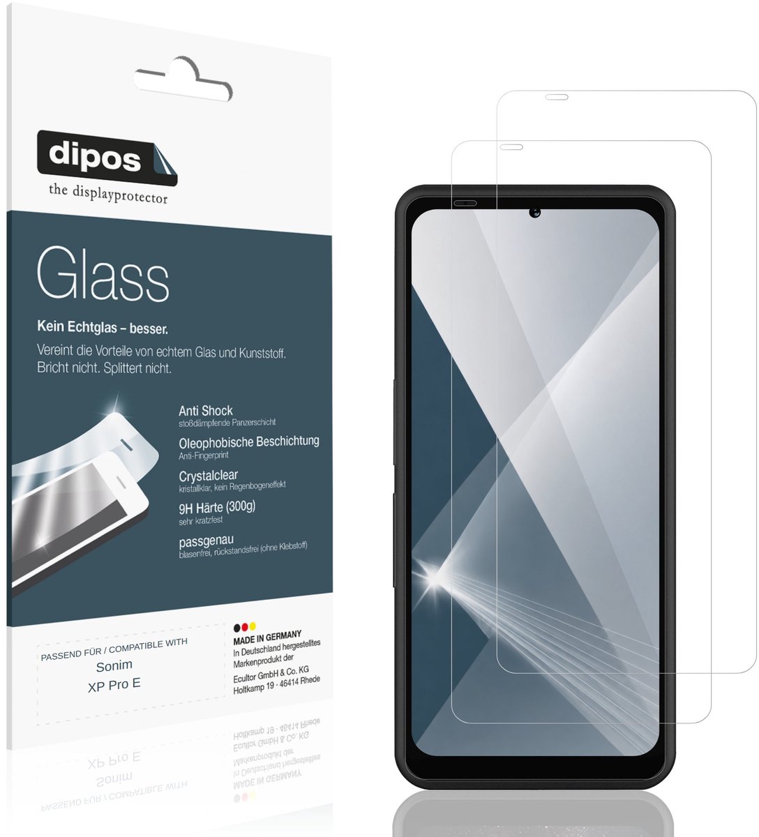 dipos – 2x Pantserfolie geschikt voor Sonim XP Pro E | 9H Screenprotector