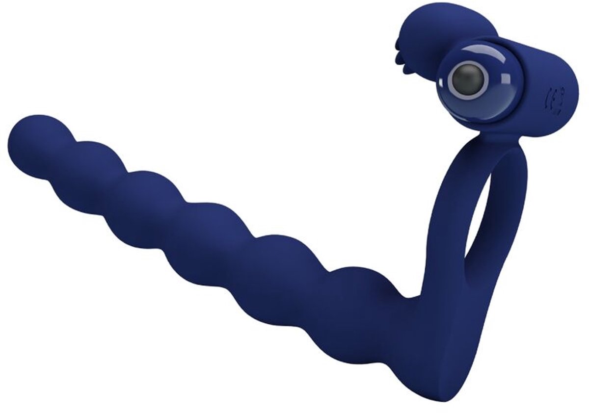 Ajmal Vibrerende Ring met Plug Blauw