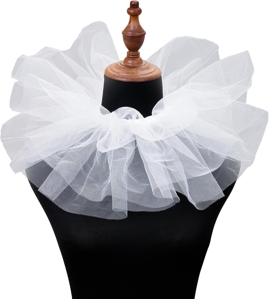 Fluffy Ruffle Tulle Kraag met Organza voor Carnaval, Halloween, Cosplay en Maskerballen