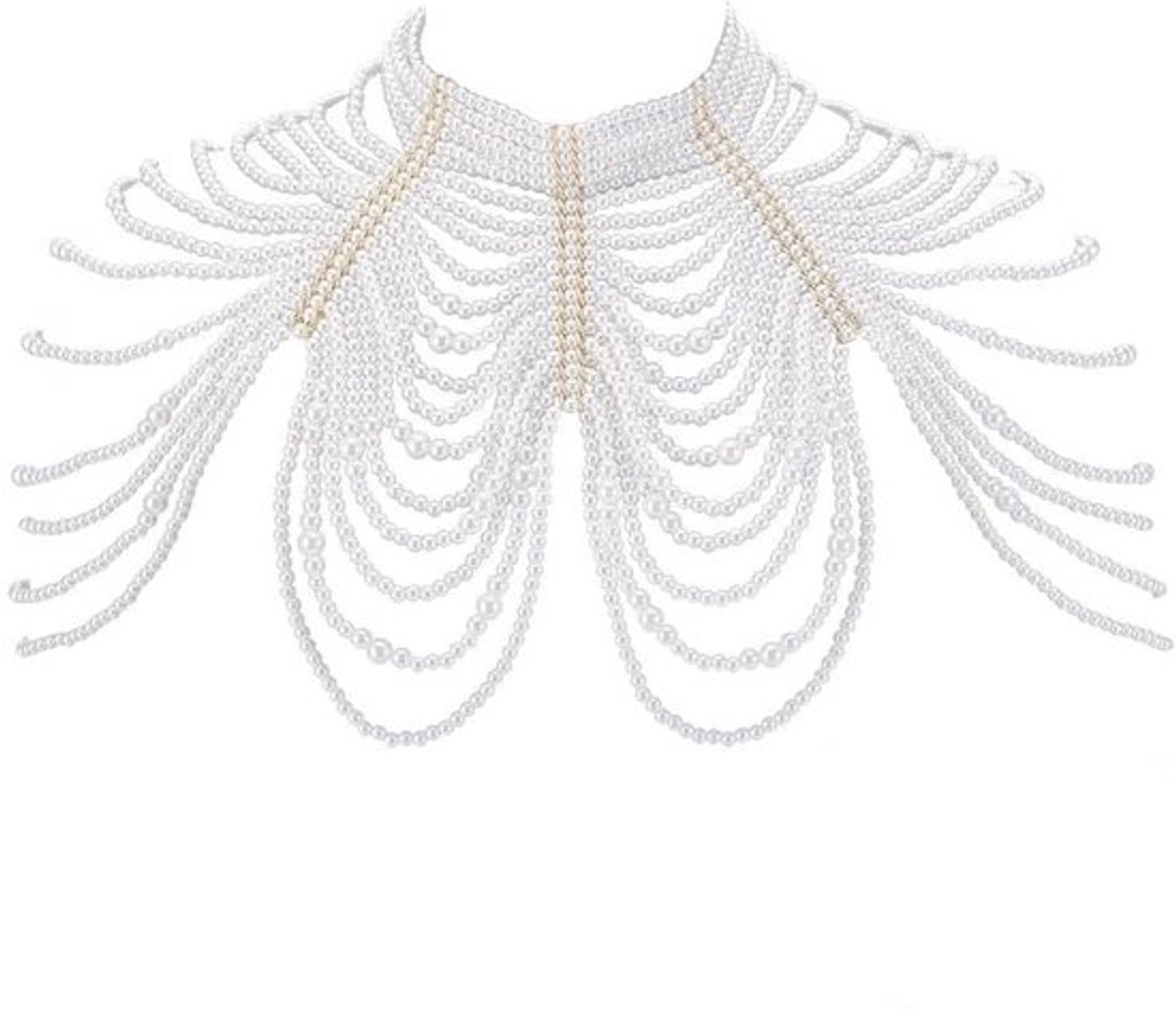 Dailygoods- Body Chain Elegante Parelketting - Verstelbare Body Sieraden - Gelaagde