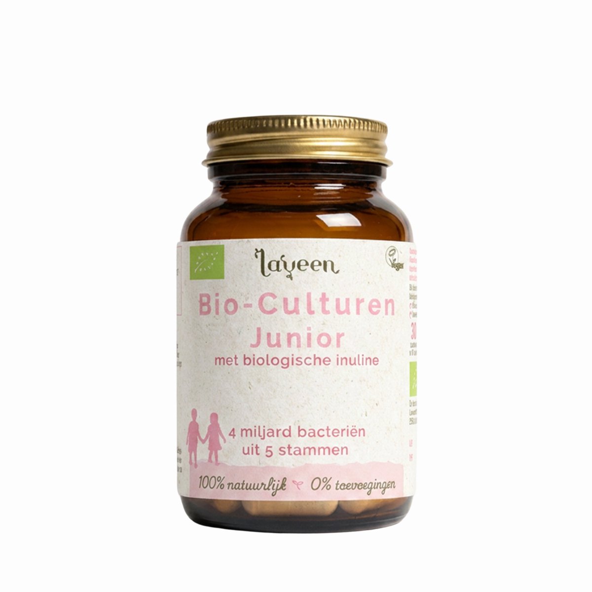 Laveen Bio-culturen Junior - Biologische probiotica voor kinderen - 30 capsules - Vegan - 100% natuurlijk