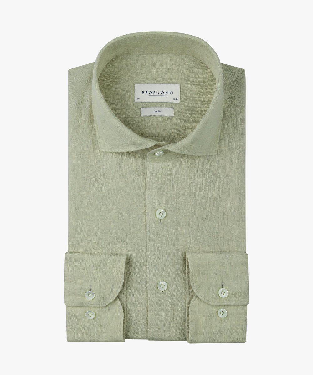 Profuomo Casual 100% Linnen LM Groen PPXH10017M