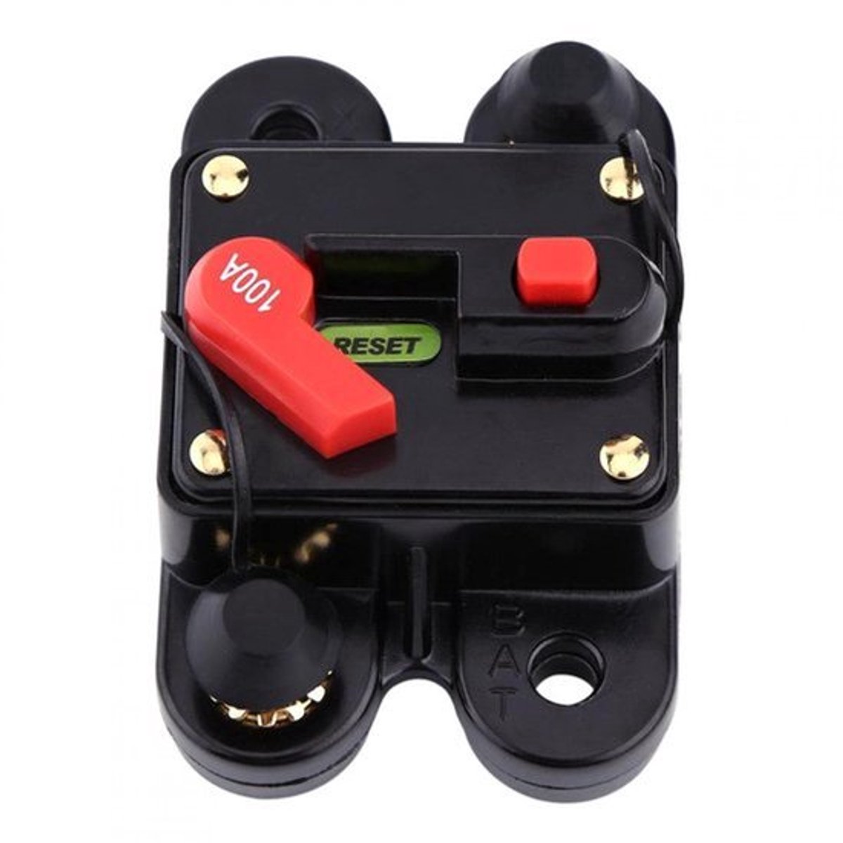 Dailygoody Miniatuur Circuitonderbreker 100a Resetbare Fuse Zwart