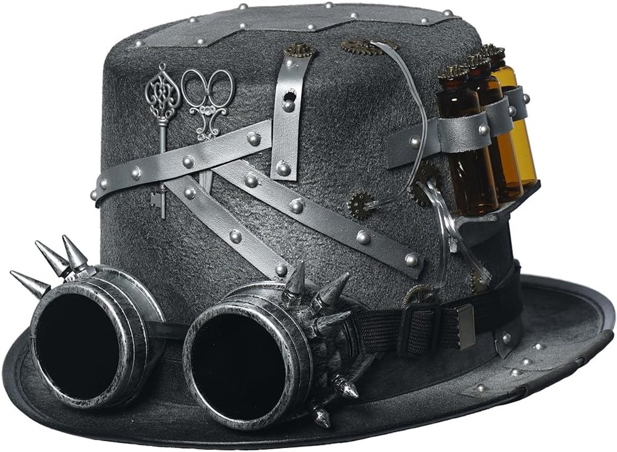 Steampunk Hoed met Bril voor Volwassenen - Perfect voor Carnaval, Halloween en Themafeesten