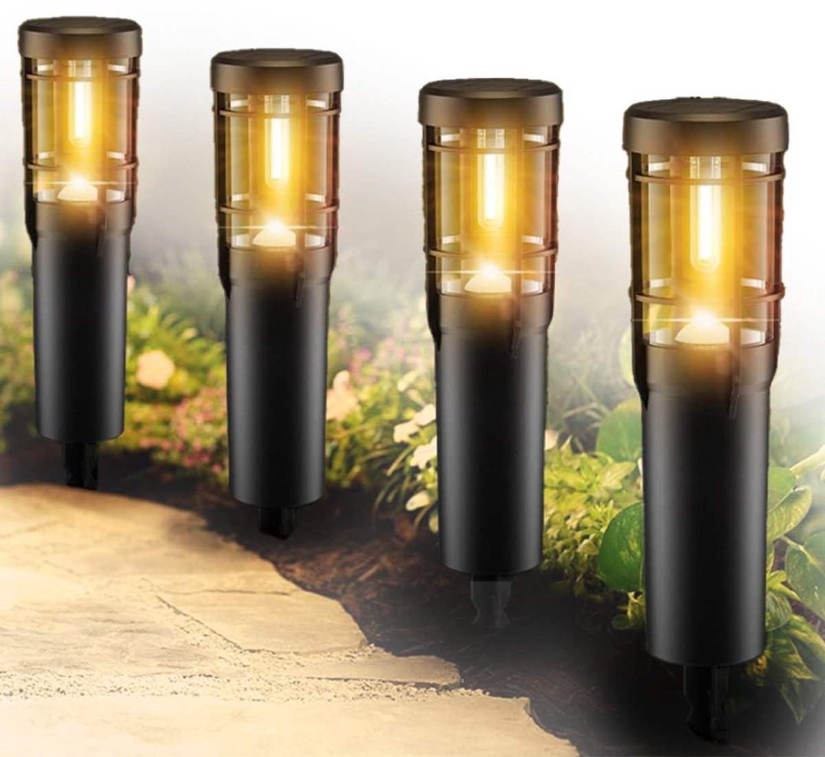 Zolvano® Tuinverlichting op Zonne Energie - Solar Buitenlampen -Zwart