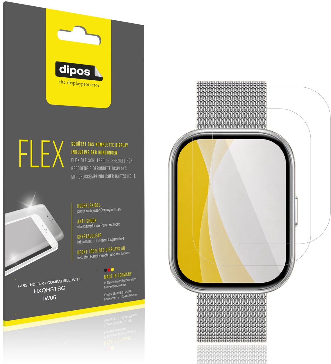 dipos – 2x Beschermfolie geschikt voor HXQHSTBG IW05 | 3D Full Cover Screenprotector | 100% Passend