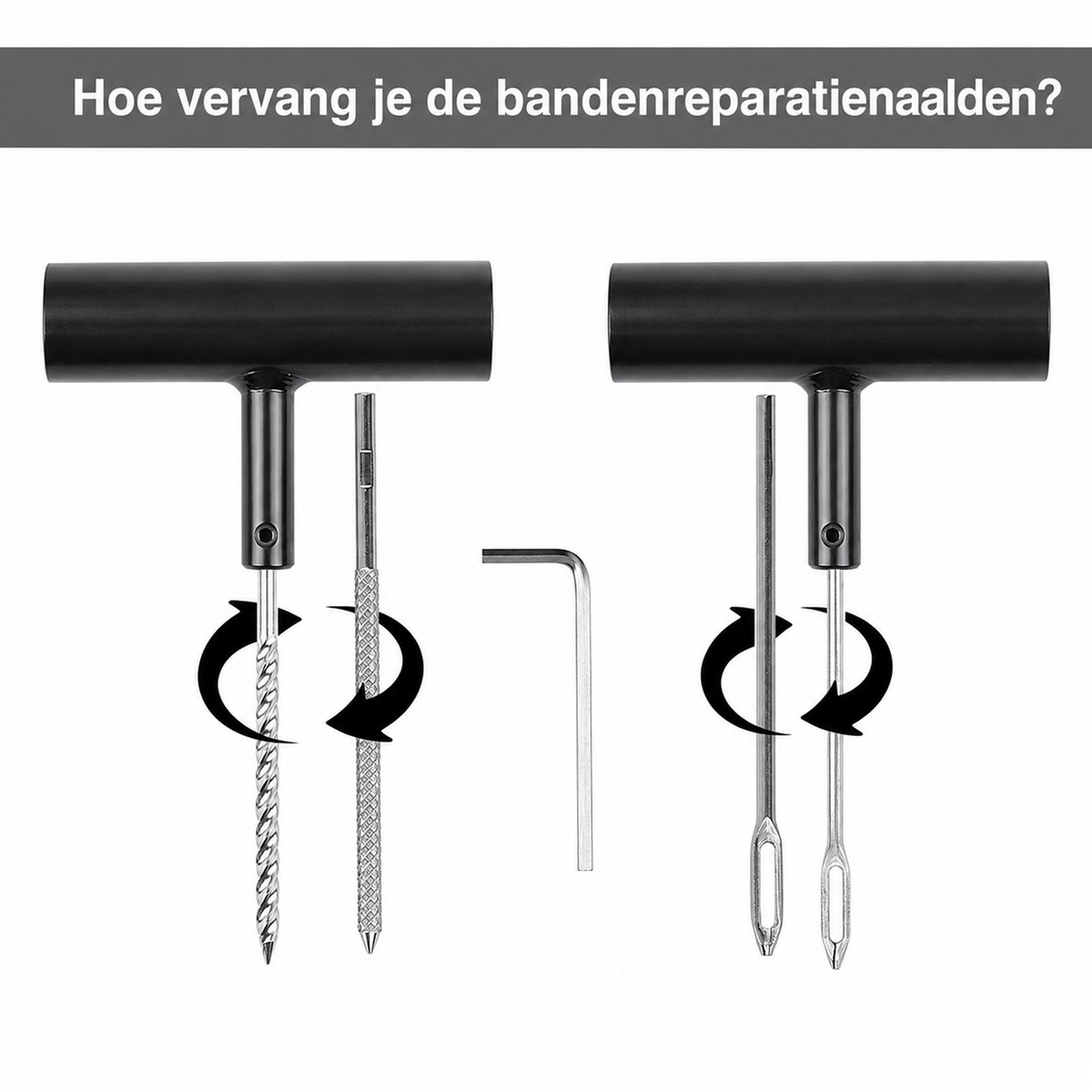 Kaiyaya - 62-delige bandenreparatieset - tubeless noodreparatie set - complete set met opbergtas - voor auto, motor, scooter, fiets - metaal en kunststof thumbnail 3