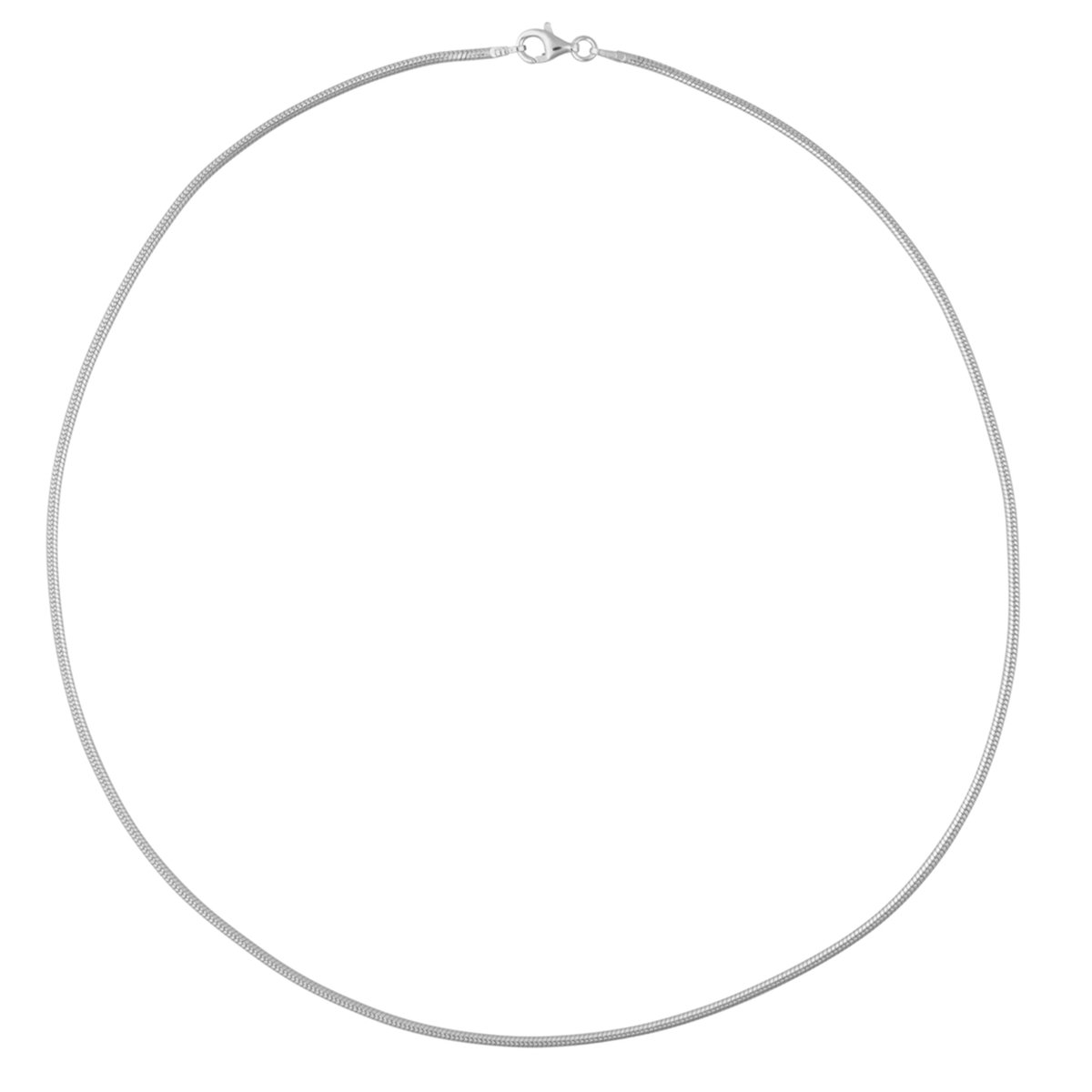 Cavill - Tijdloze 925 Sterling Zilver Slangenketting - Rhodium Verguld - Fijne Lichtgewicht Damesketting - 45 cm - Monosono Collection