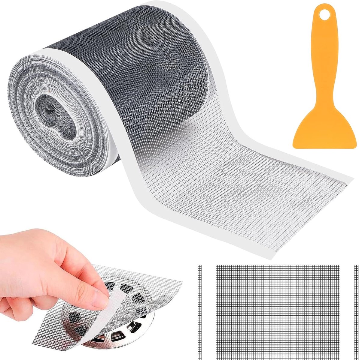 Sprifityy Wegwerp 70 mm x 10 m doucheafvoer haarzeef doucheafvoer gaassticker spoelschermsticker badsticker - ShopVlot
