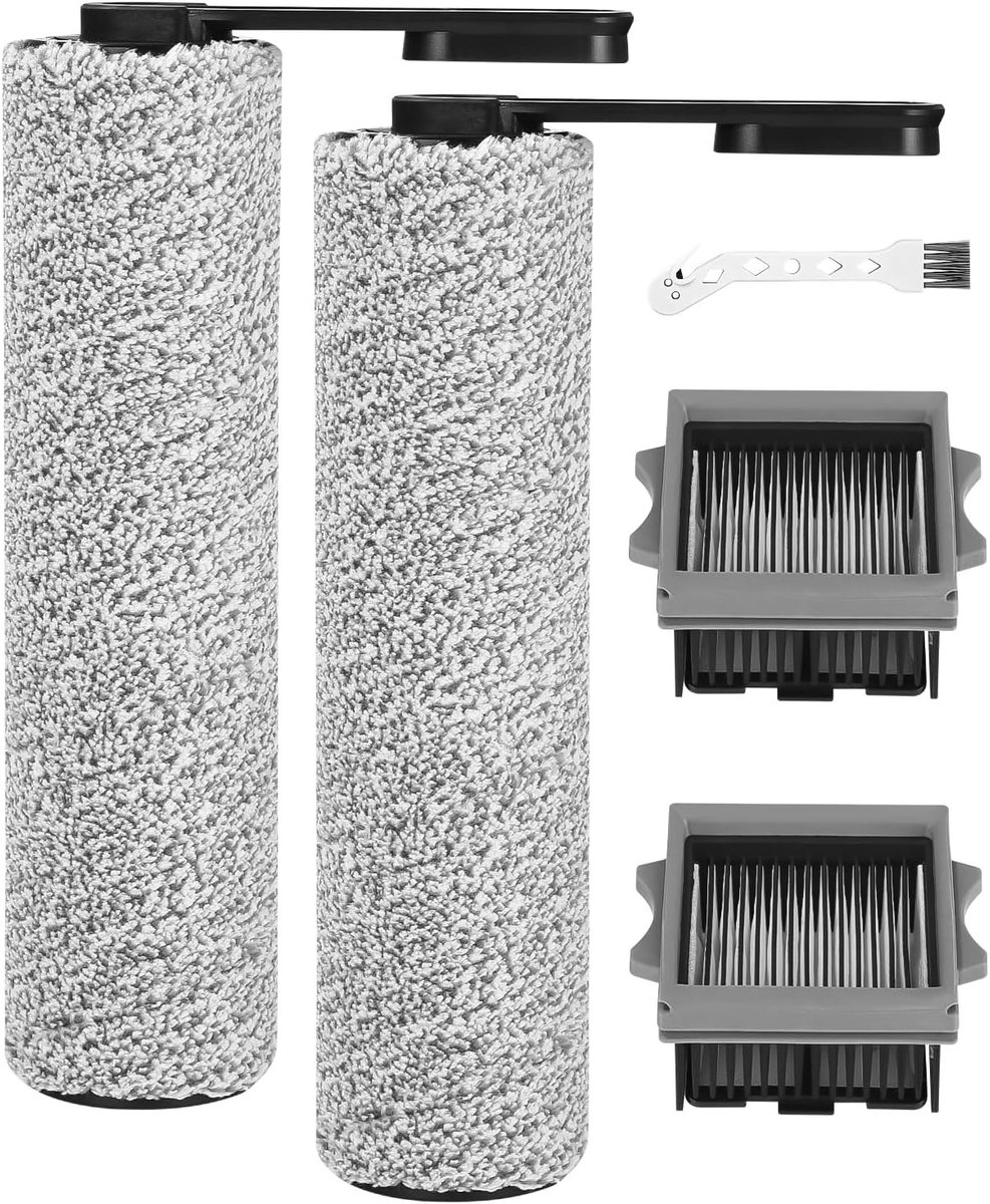 Vervangingsonderdelen voor Tineco Floor One S5: 2 HEPA-filters, 2 rolborstels en 1 reinigingsborstel voor nat en droog stofzuigen, accessoires voor optimale reiniging
