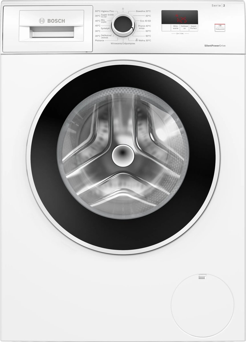 Bosch WGE03209PL - Wasmachine - Wit - Voorlader - 71 dB - A label - 8 kg vulgewicht - 1200 rpm - Poolstalig Display