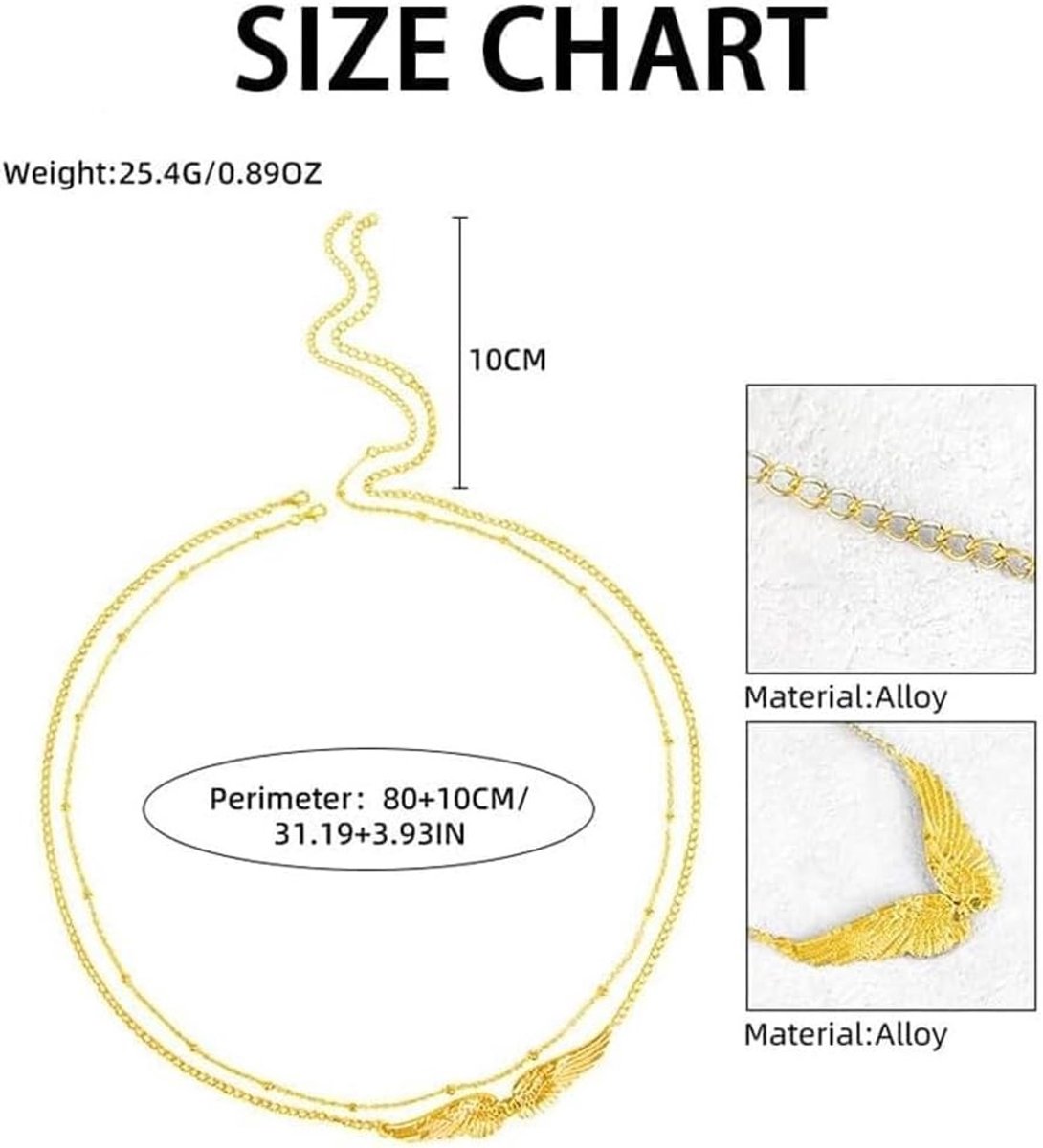 Elegante Vleugel Tailleketting voor Dames - Stijlvolle Buikketting en Lichaamsketting voor Strand en Feestjes