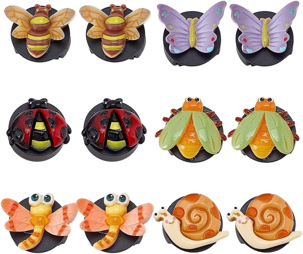 12 stuks luchtontvochtiger clips voor ventilatieroosters met insectenmotieven zoals lieveheersbeestje en vlinder, ideaal als luchtverfrisser en decoratie