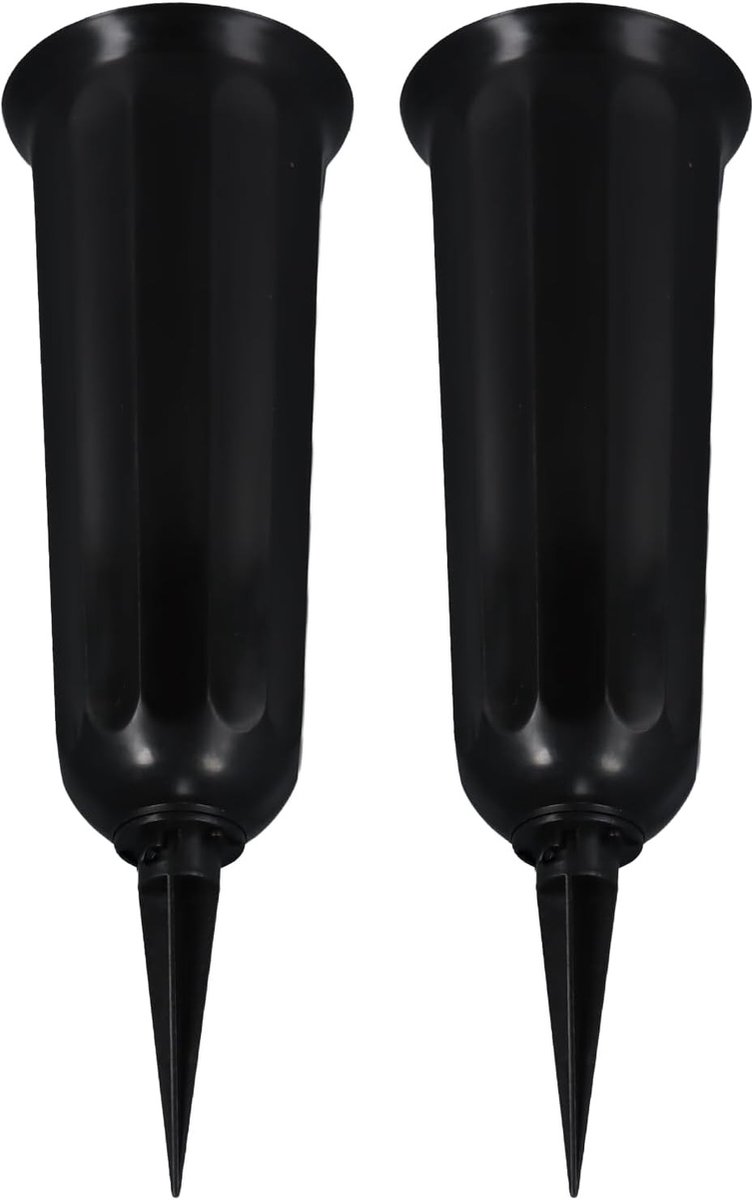Set van 2 Weerbestendige Grave Decoratie Vazen met Grondpen voor Begraafplaatsen en Herinneringsplekken