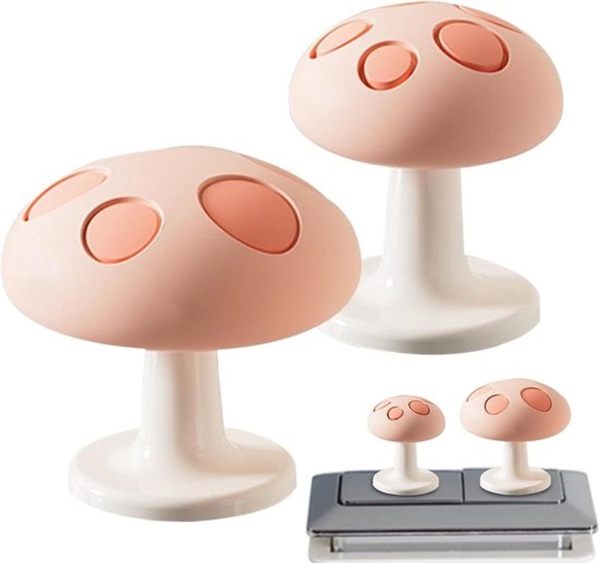 Toiletdrukknoppen - Spoelhulpmiddel - Badkamer Upgraden - Paddestoel Ontwerp - 3 Cm - Roze