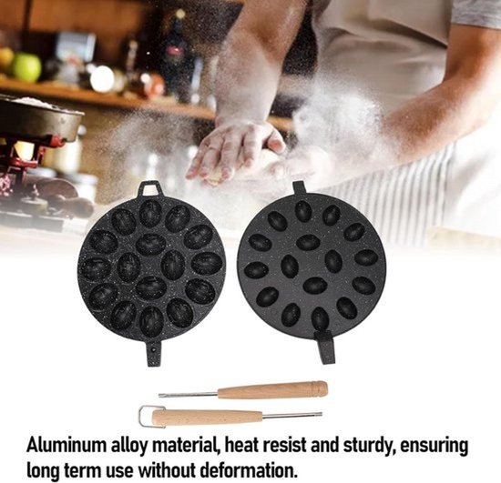 Koekjesmaker - Walnootvorm - Thuis bakken - Dubbelzijdig non-stick - 707 gram — afbeelding 3