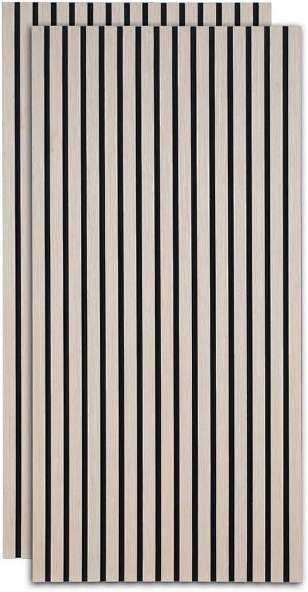 panelen, hout, 2 stuks 120 x 60 cm, wandpanelen met houtfineer en vilt, wandbekleding hout voor studio en thuis, binnenwanddecoratie voor grote wandoppervlakken, eiken