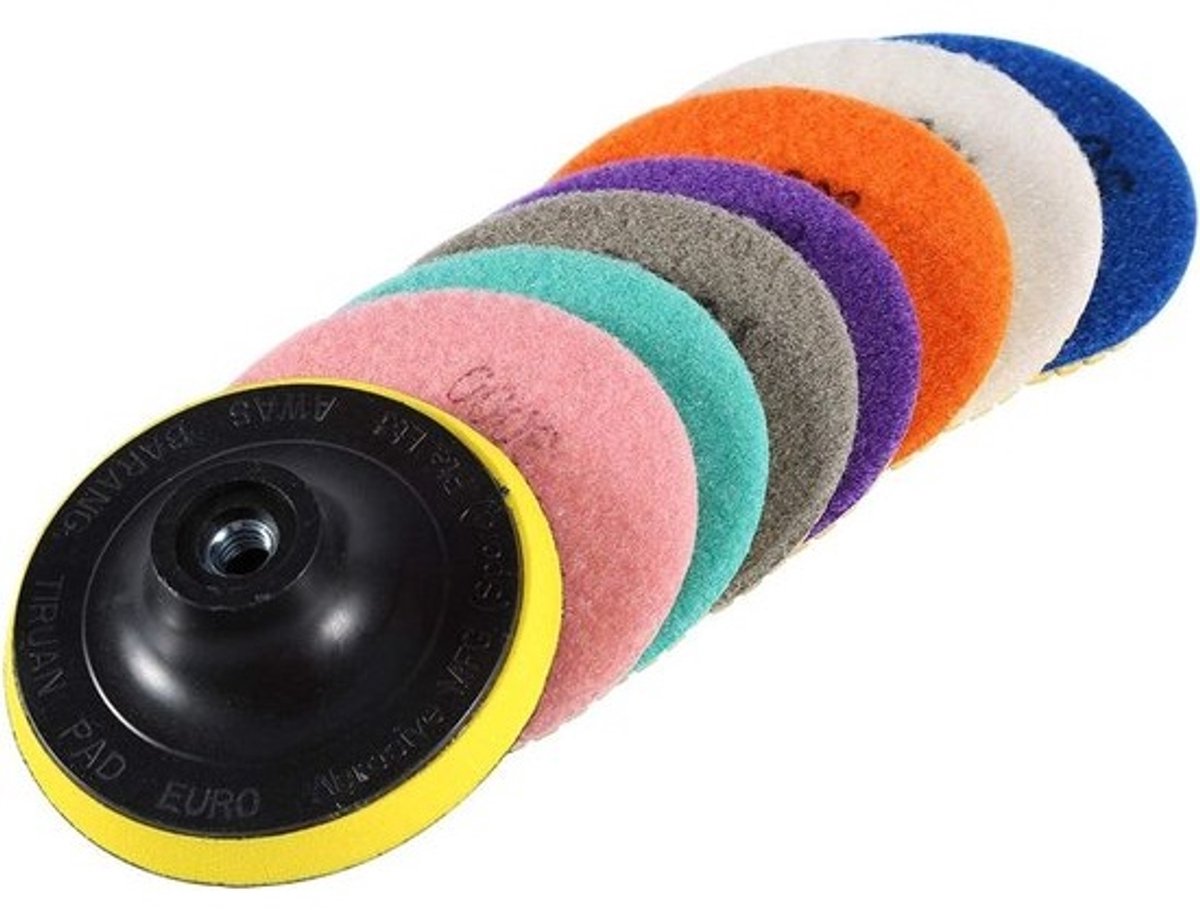 Set Diamond Wet Dry Polishing Pads - Disc voor Granite - Marble - Concrete - Stone - 4 inch