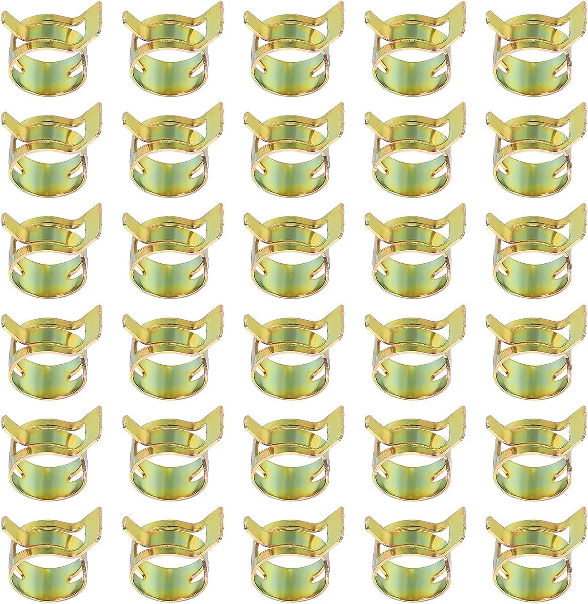 Veerband slangklemmen voor 13-15,5 mm buitenslang, 30 stuks siliconen vacuüm constante spanning bandclips voor brandstofleiding, siliconen luchtslang, waterpijp, goud
