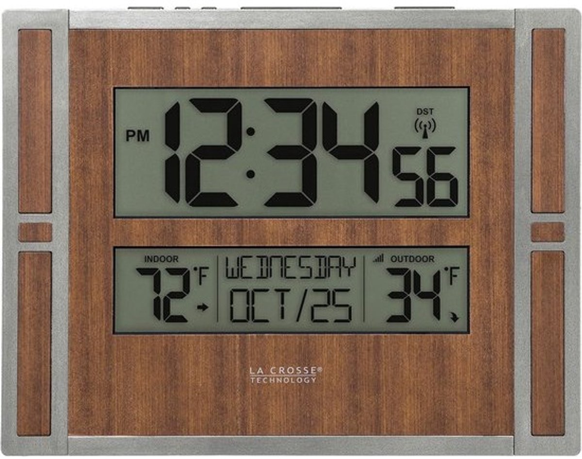 Digitale Wandklok met Binnen- en Buitentemperatuurdraadloze Sensor