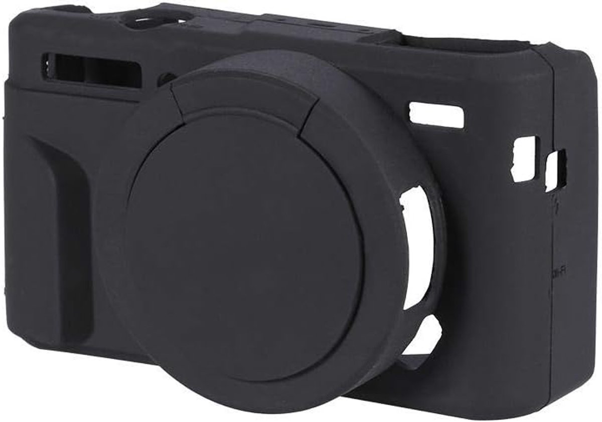 Case Cage, lichtgewicht zachte siliconen beschermhoes voor Canon G7XII/G7X Mark II duurzaam zwart