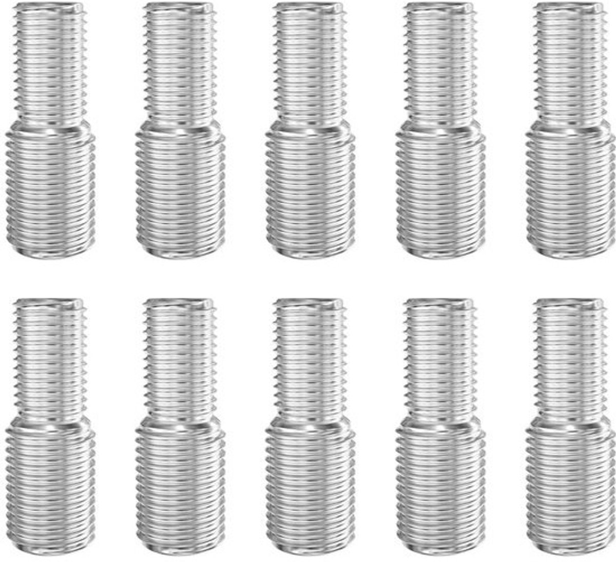 10x Dubbele Kop Draadbouten M6-M8 RVS Set - Schroefdraadadapter voor Meubels en Montage