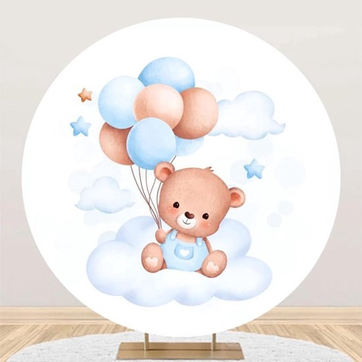 Ronde Achtergrond - Fotografie Doek - Feest Decoratie - Hoge Resolutie Print - 200 cm Diameter - Blauw