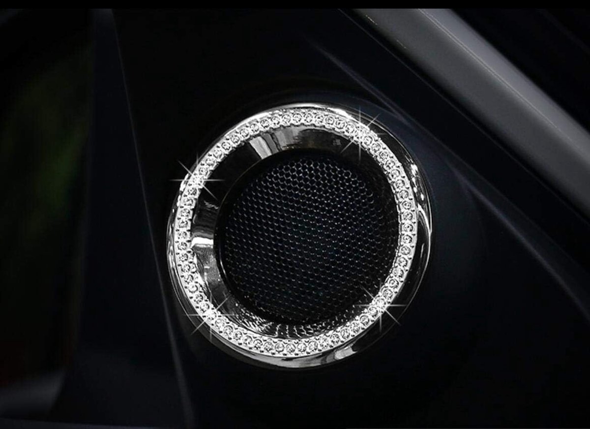 Interieur Trim Bling Accessoires Tweeter Hoorn Decoratieve Ring Strass Decals Sticker geschikt voor Honda Civic 2016-2019 ZILVER