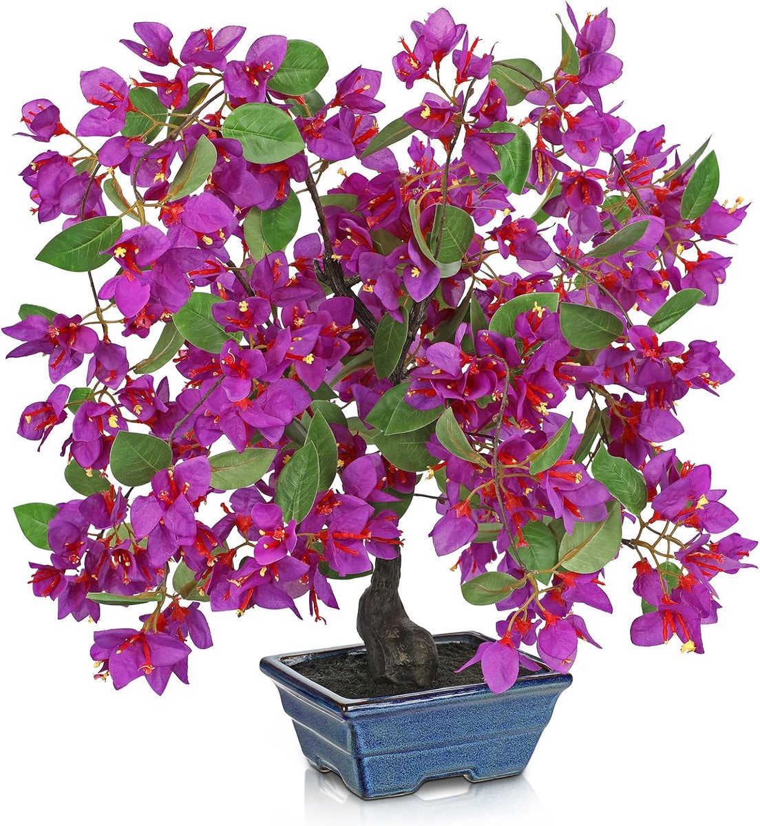 Kunstbloemen in keramische pot - 47 cm - kunstplanten in pot - woondecoratie