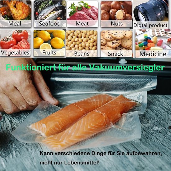 3 rollen, BPA-vrij, professionele folierollen voor vacumeermachines en levensmiddelen; geschikt voor vacuümverpakkers en folielasapparaten (28/25/20 x 600 cm) — afbeelding 5